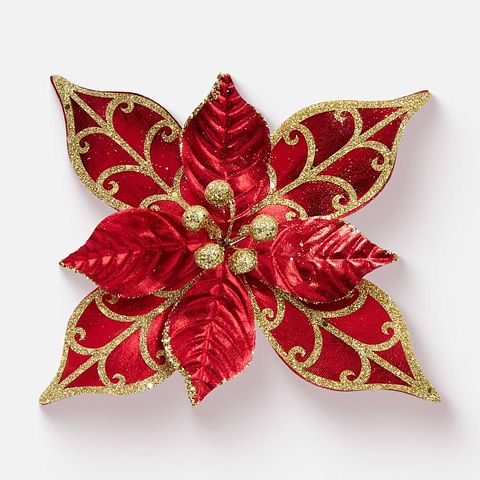 Изображение товара Новогодний цветок Феникс Present на клипсе 92438 1 шт. красный