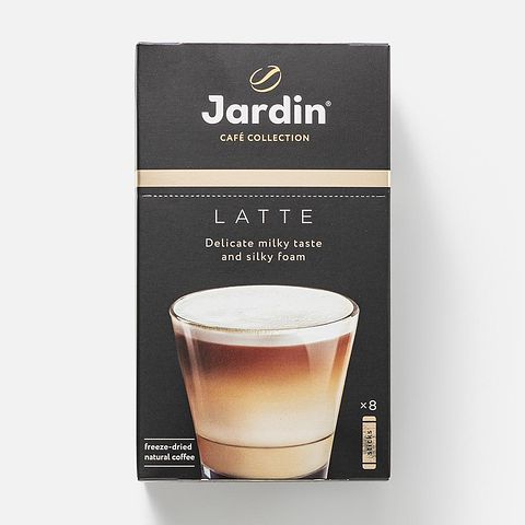 Изображение товара Растворимый кофейный напиток Jardin, Latte, 3 в 1, 8 шт.