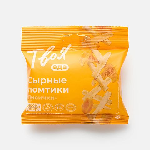 Изображение товара Сырные ломтики Твоя еда, лисички, 25 г