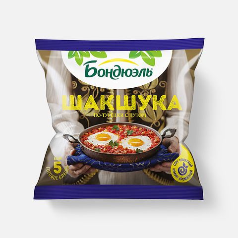 Изображение товара Овощная смесь Бондюэль, Шакшука по-турецки, с нутом, 200 г