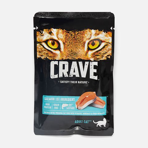 Изображение товара Влажный корм Crave, для взрослых кошек, с лососем, в желе, 70 г