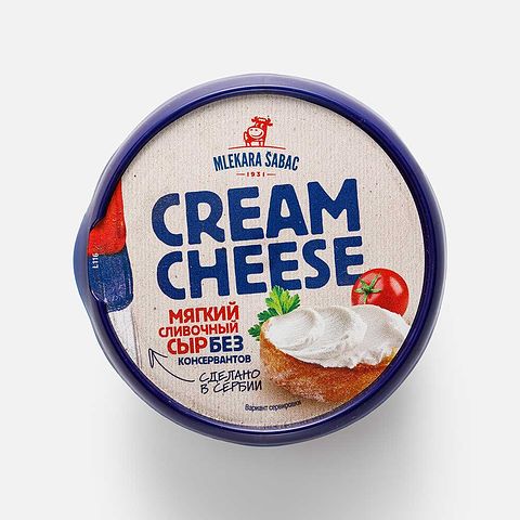 Изображение товара Сыр Mlekara Sabac, крем-чиз, мягкий, сливочный, 60%, 100 г
