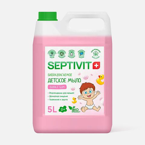 Изображение товара Жидкое мыло для рук детское Septivit Bubble Gum 5л