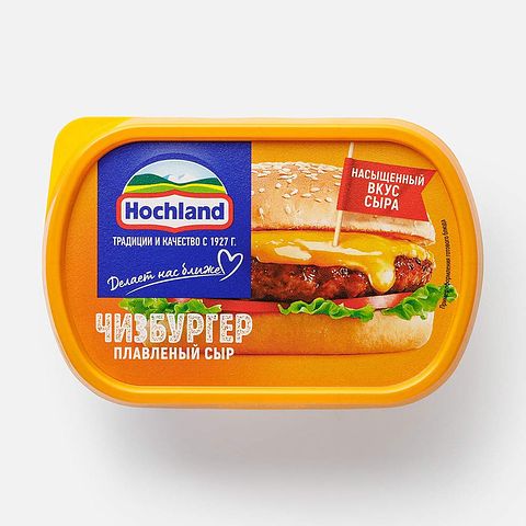 Изображение товара Плавленый сыр Hochland, Чизбургер, 50%, 200 г