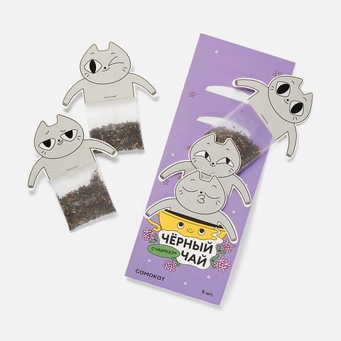 Изображение товара Чёрный чай Самокат, с чабрецом, в пакетиках, 5 шт.