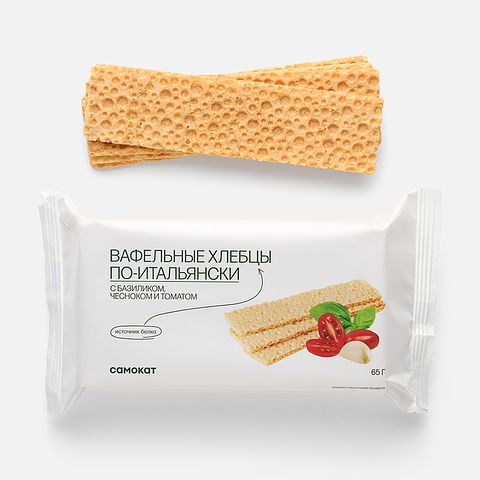 Изображение товара Вафельные хлебцы Самокат, По-итальянски, хрустящие, 65 г