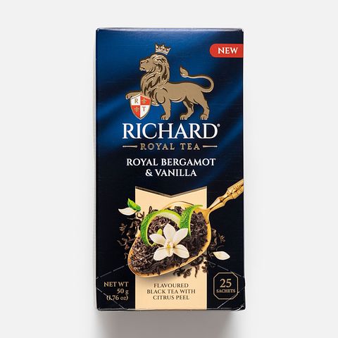 Изображение товара Чёрный чай Richard Royal, Bergamot & Vanilla, в пакетиках, 25 шт.