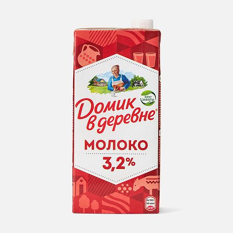 Изображение товара Молоко Домик в деревне, 3,2%, ультрапастеризованное, 925 мл