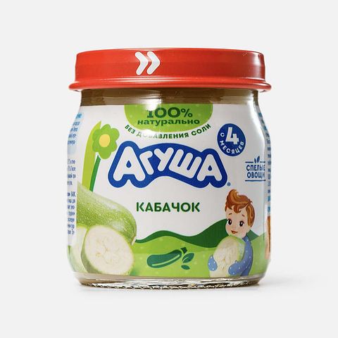 Изображение товара Пюре Агуша Первая ложка, кабачок, с 4 месяцев, 80 г