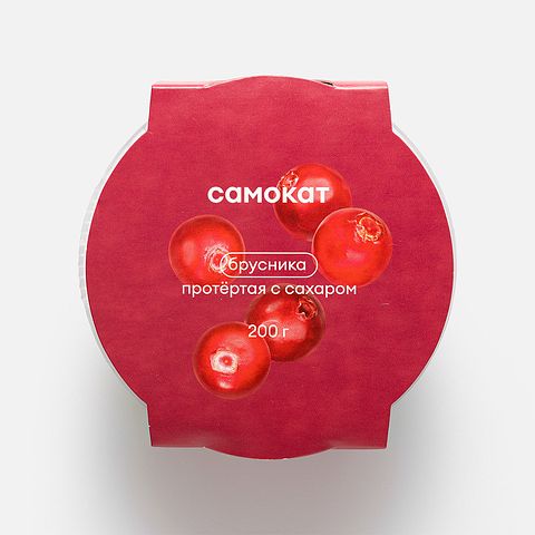 Изображение товара Брусника Самокат протёртая, с сахаром, 200 г