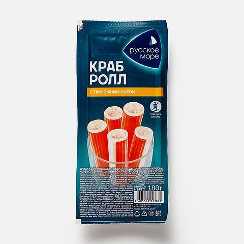 Изображение товара Краб роллы Русское море с творожным сыром, охлаждённые, 180 г