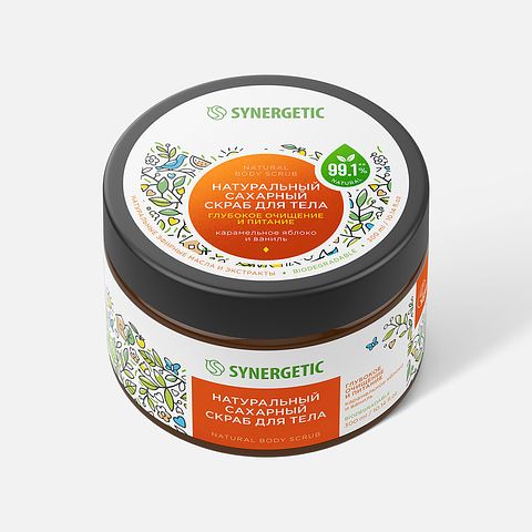 Изображение товара Скраб для тела Synergetic, Глубокое очищение и питание, карамельное яблоко и ваниль, 300 мл