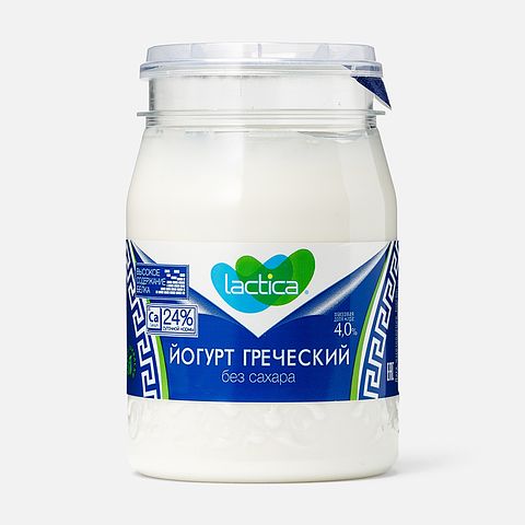 Изображение товара Греческий йогурт Lactica, 4%, без сахара, 190 г