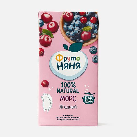 Изображение товара Морс ФрутоНяня, клюква, черника и вишня, 0,5 л
