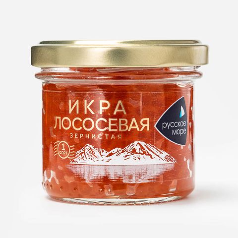 Изображение товара Икра горбуши Русское море зернистая, лососёвая, 95 г