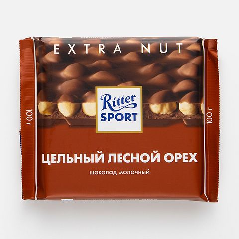 Изображение товара Молочный шоколад Ritter Sport, с цельным лесным орехом, 100 г