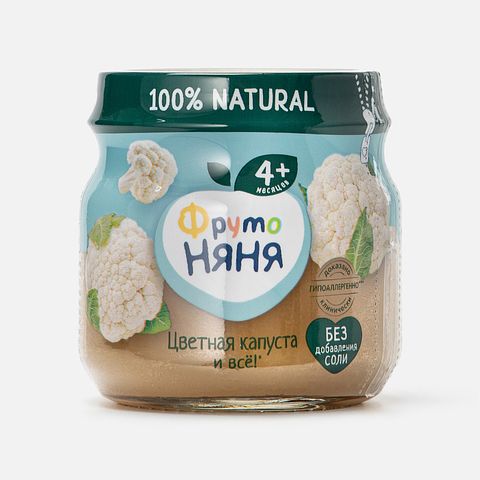 Изображение товара Пюре ФрутоНяня, цветная капуста, с 4 месяцев, 80 г