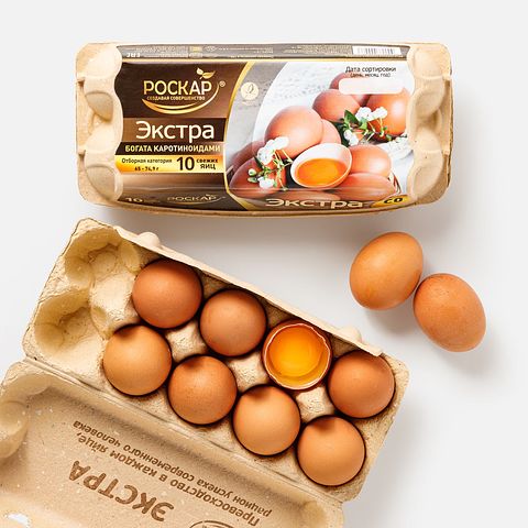 Изображение товара Куриное яйцо Роскар, Экстра, СО, коричневое, 10 шт.