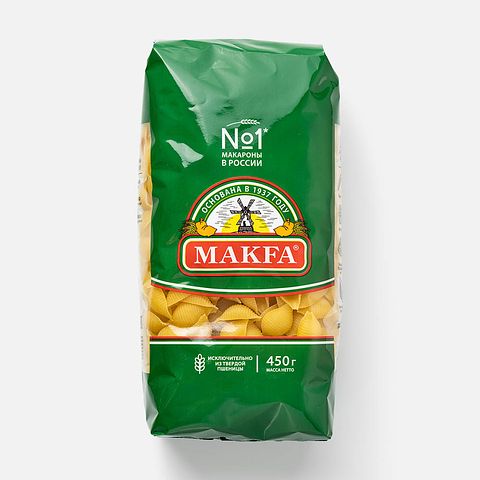 Изображение товара Макароны Makfa ракушки, высший сорт, 450 г