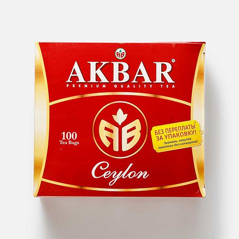 Изображение товара Чёрный чай Akbar, Ceylon, в пакетиках, 100 шт.