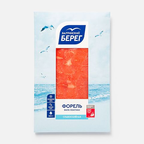 Изображение товара Филе радужной форели Балтийский берег, слабосолёная, 100 г