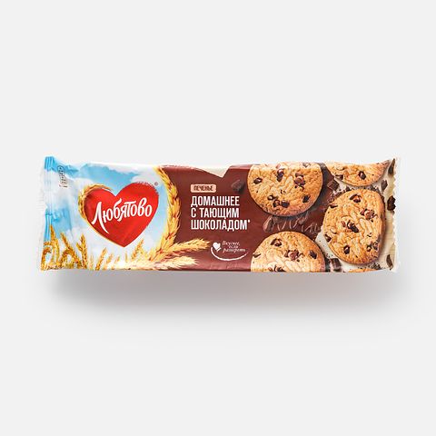 Изображение товара Сдобное печенье Любятово, Домашнее, с шоколадом, 156 г