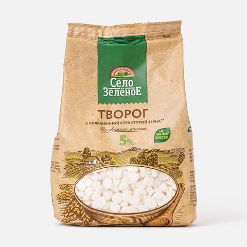 Изображение товара Творог Село Зелёное, 5%, 500 г